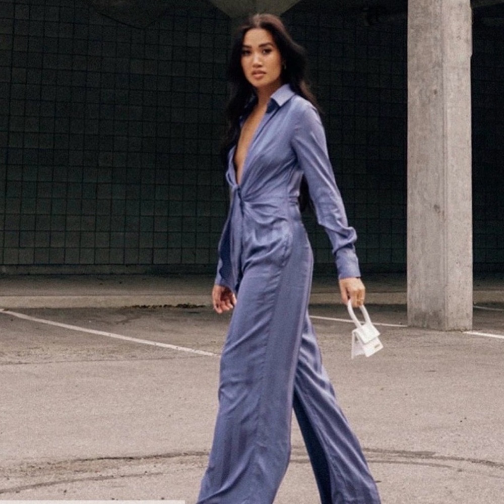 Elegant Choosy Lafayette Slate Blue Women's Jumpsuit